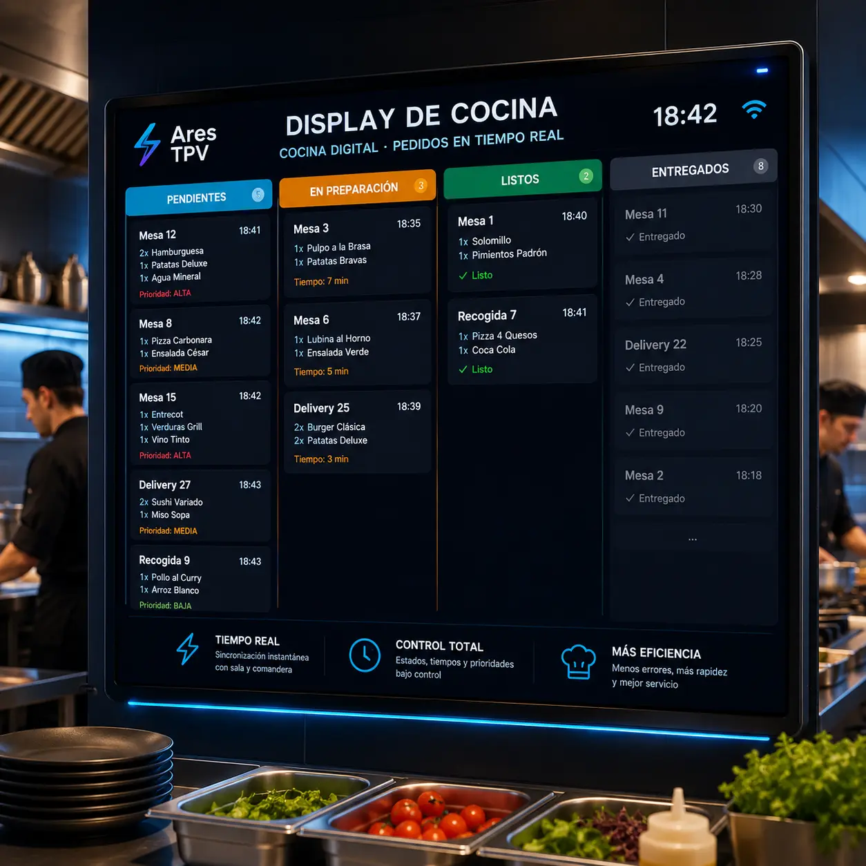 Display de cocina para restaurantes Ares TPV