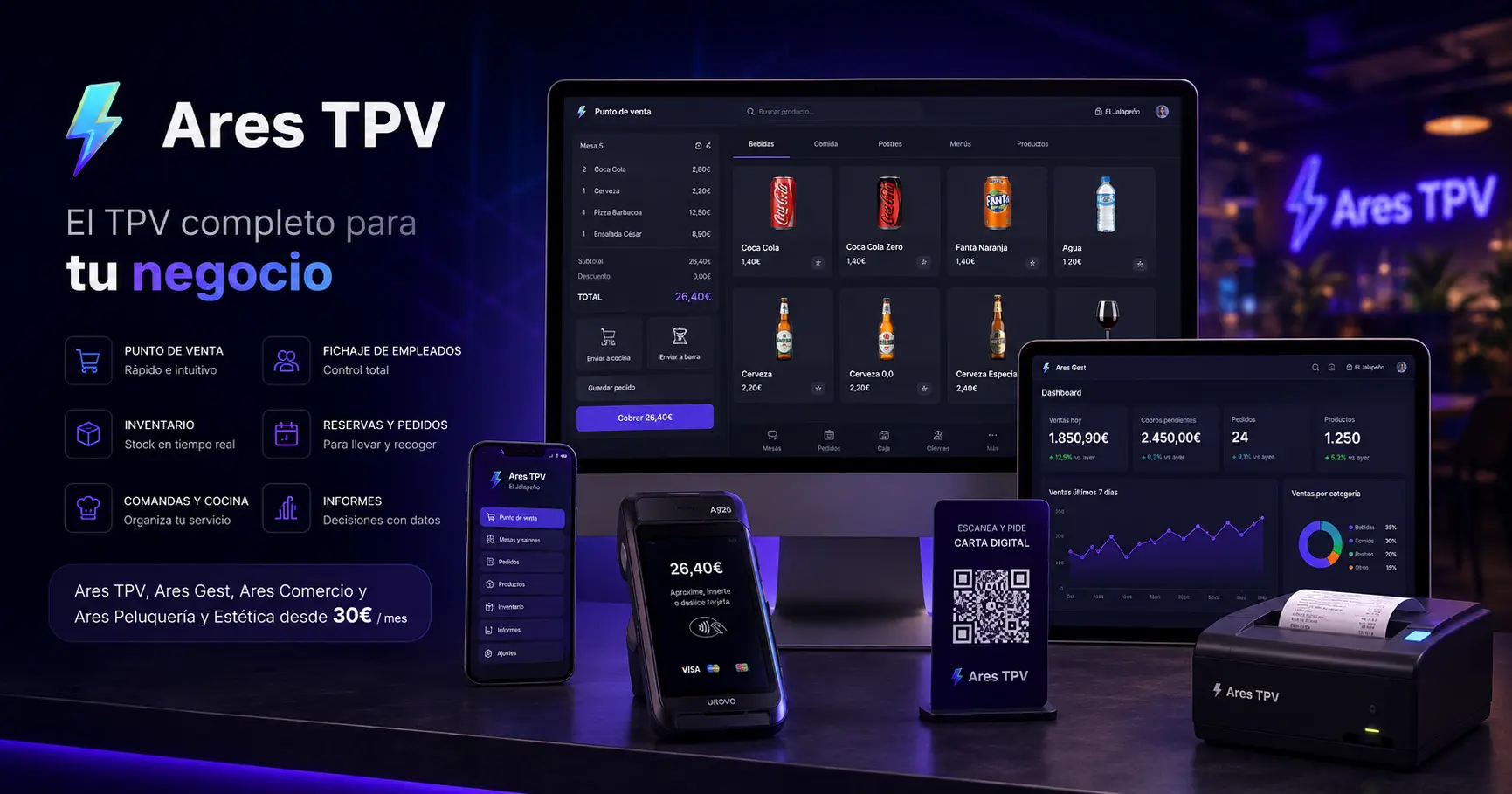 Precios TPV Ares TPV para negocios