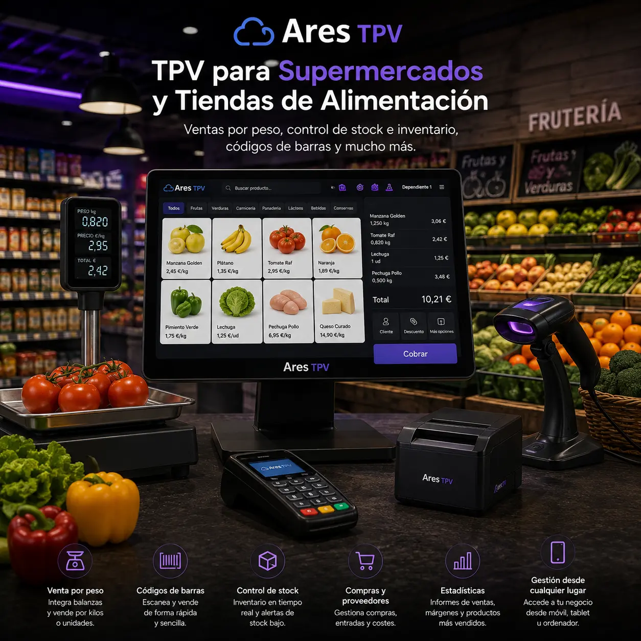 TPV para alimentacion y Supermercados - Ares TPV
